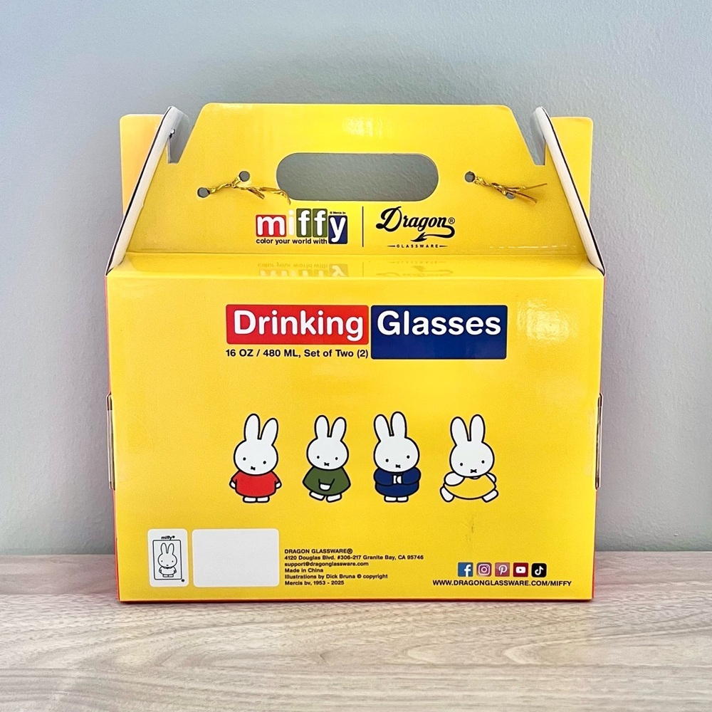 Miffy Drinking Glass Set with Glass Straw | 16oz - Picture 3 of 6